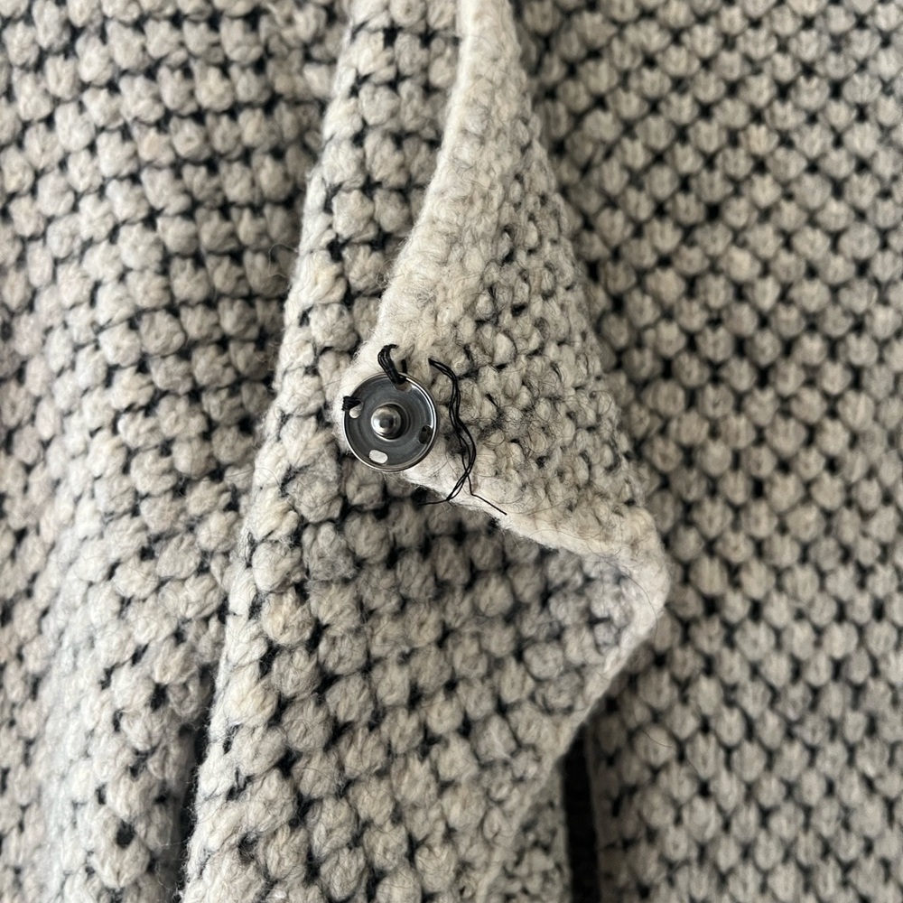 LINE The Label Wool Mohair Cardigan Grey Asymmetrical Knit Medium - Picture 9 of 9
